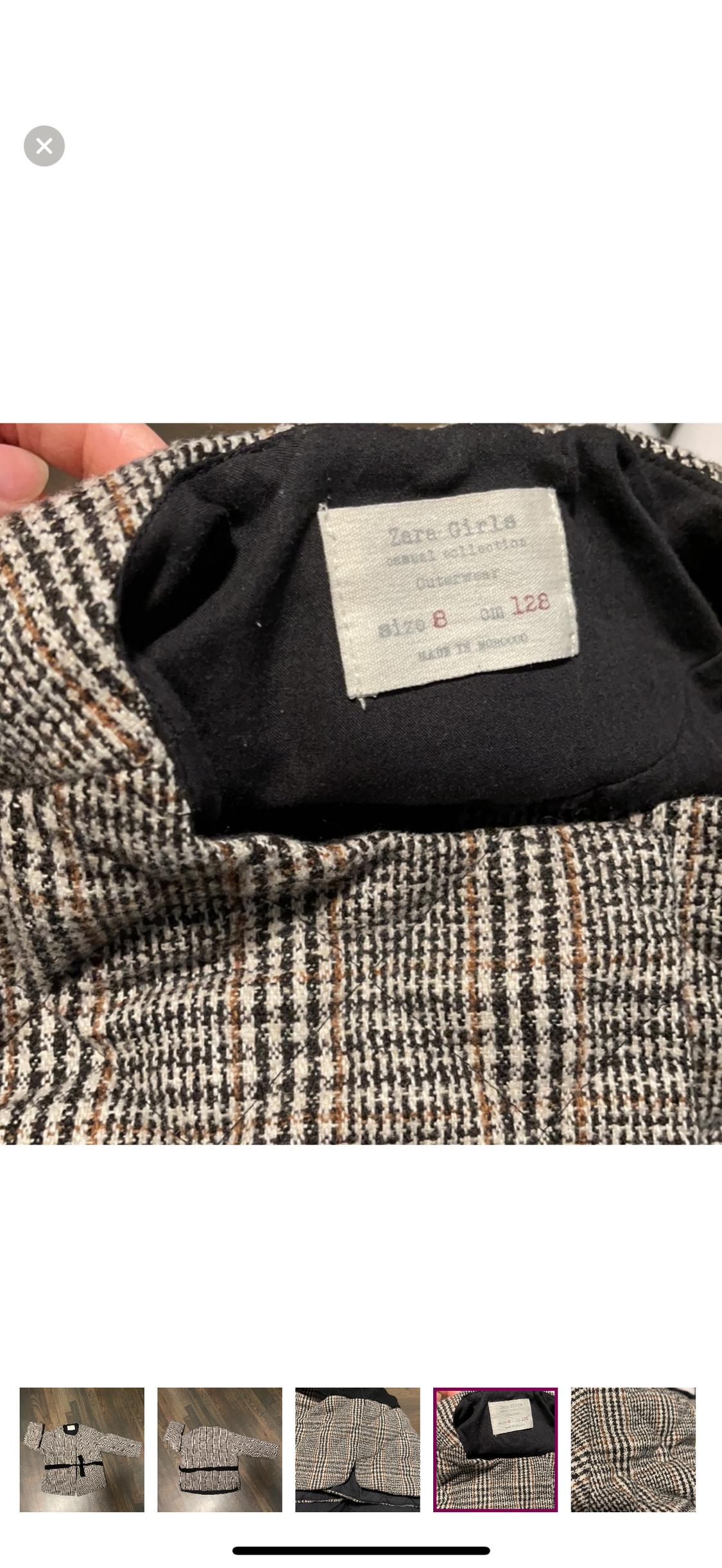 CHECKED JACKET WITH BELT FOR GIRL - Image 4