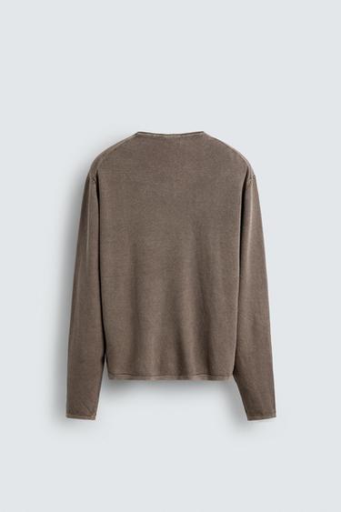 TEXTURED WASHED SWEATER - Faded pink by Zara