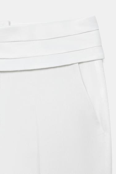 PANTALON CEINTURE EN LIN ZW COLLECTION - Blanc de Zara - Image 6