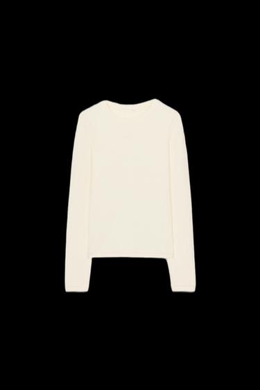 LONG SLEEVE T-SHIRT - Mid-ecru by Zara - Image 0