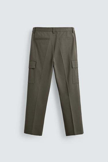 PLEATED CARGO TROUSERS - Khaki by Zara - Image 6
