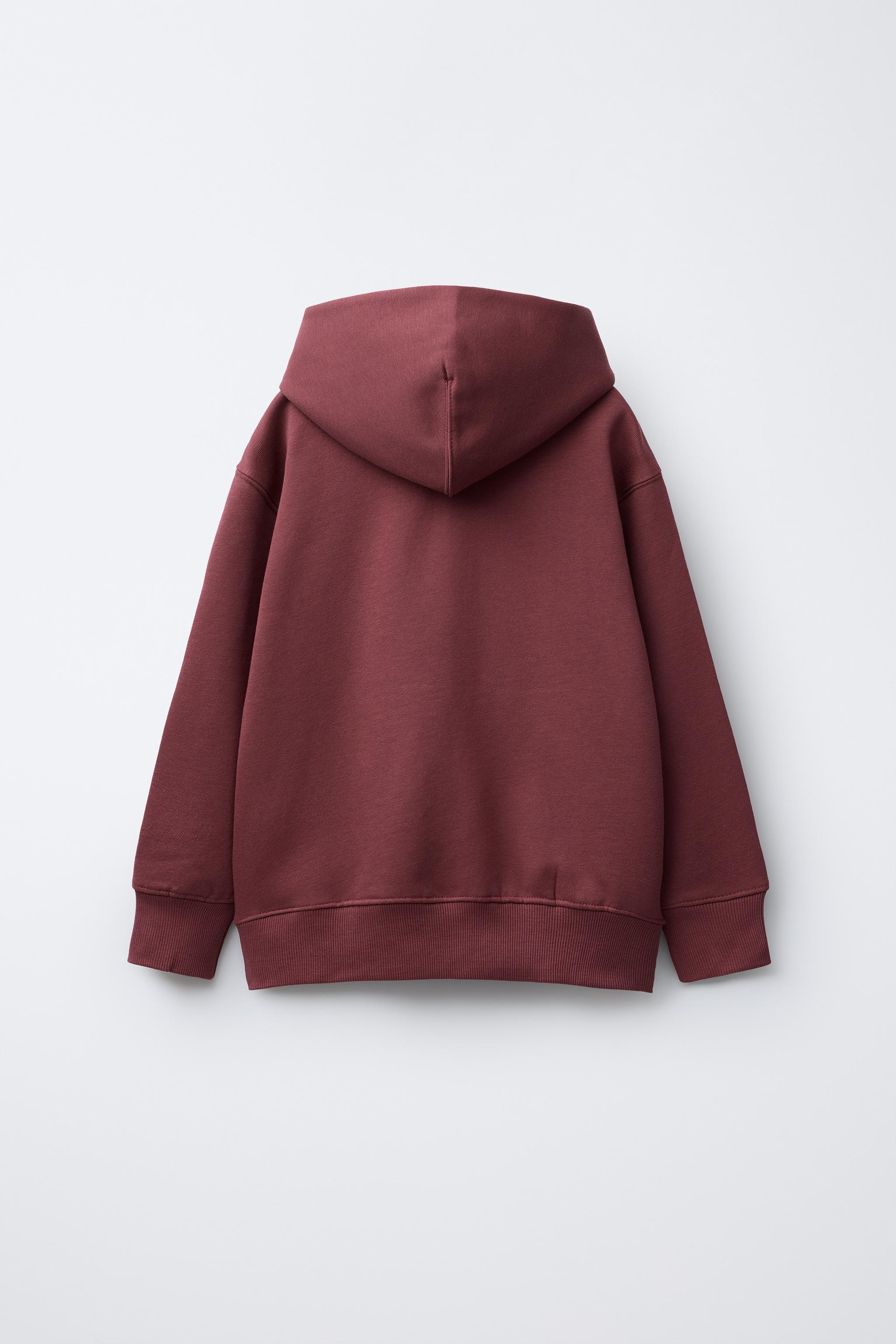 EMBROIDERED TEXT HOODIE SWEATSHIRT - Mid-green | ZARA United