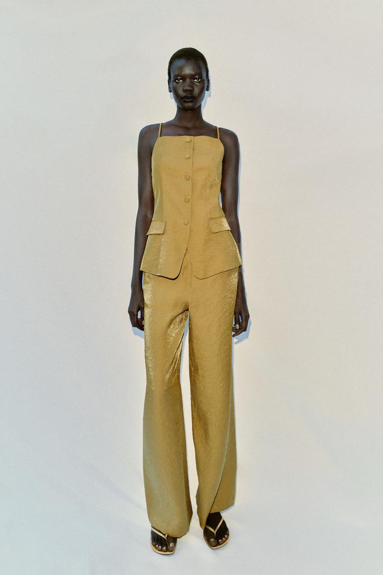 Pantalón recto con efecto arrugado 2