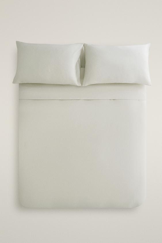 Zara FADED SATEEN DUVET COVER (300 THREAD COUNT) - Ice - Image 0