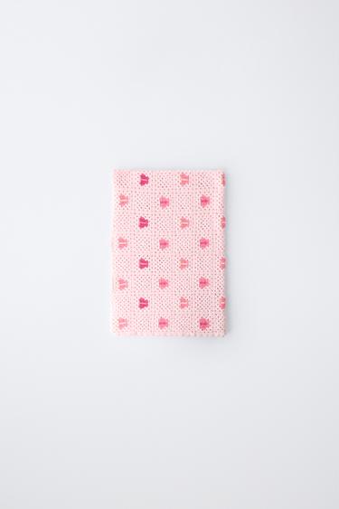 BUTTERFLY EMBROIDERED CROCHET KNIT THROW - Pink by Zara