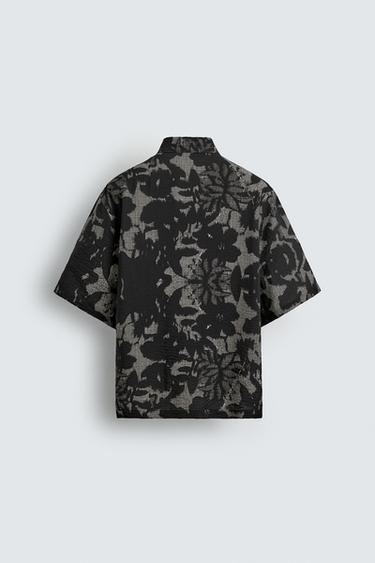 FLOWING CONTRAST PRINT SHIRT - Black by Zara - Image 6