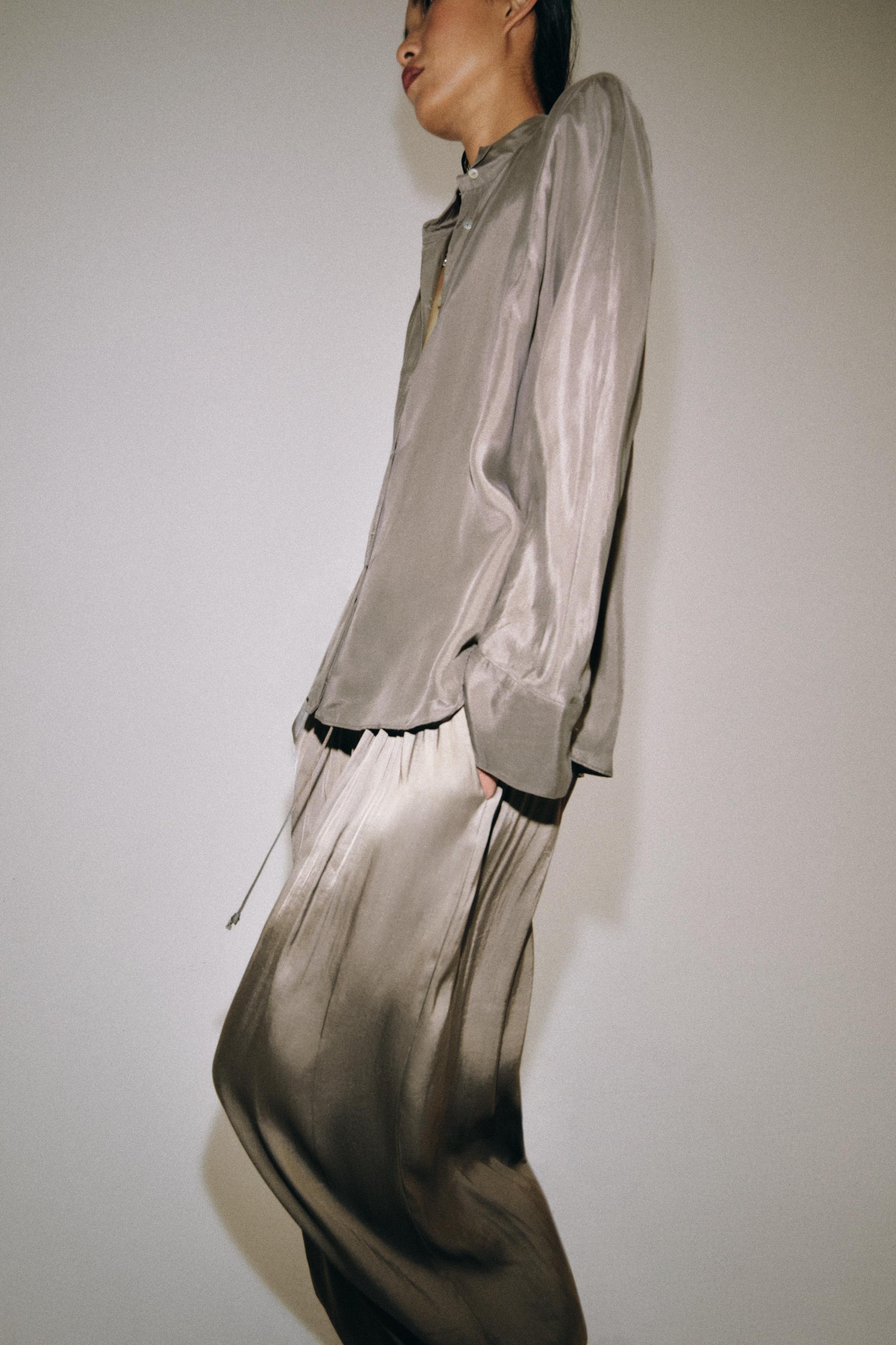 Женские брюки Zara ZW COLLECTION SATIN BALLOON PANTS — фото 6