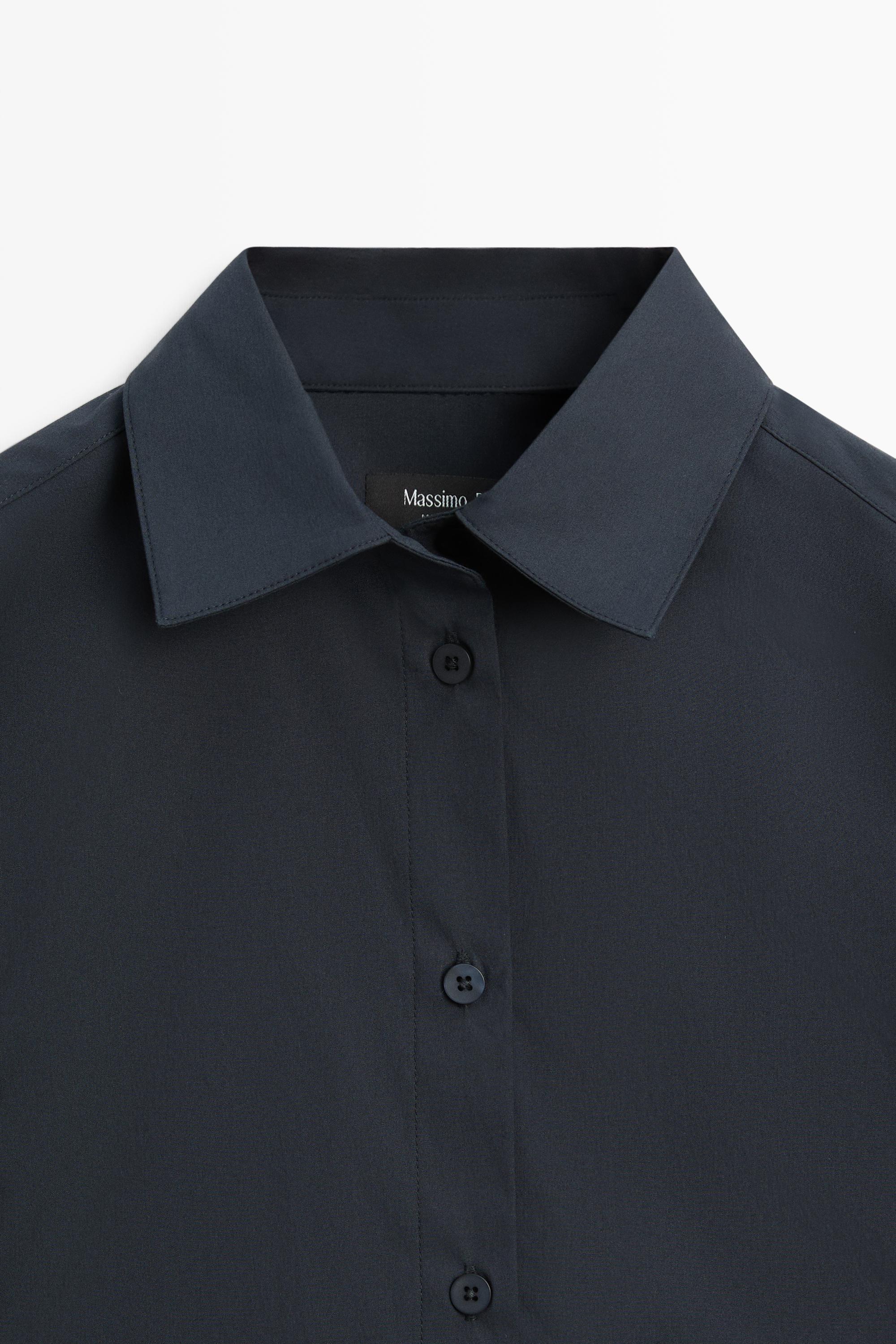 Cotton blend poplin shirt