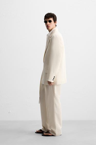 PANTALON DE COSTUME À PLIS - Sable de Zara - Image 3