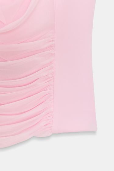 HALTER TOP WITH MATCHING TULLE - Mid-pink by Zara - Image 5