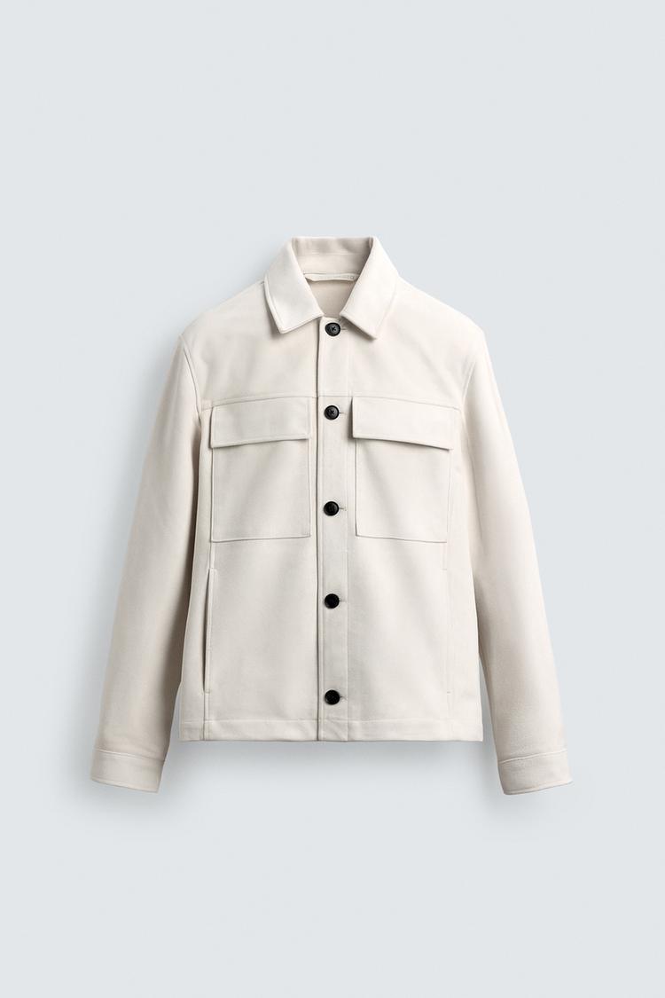 ZARA FAUX SUEDE OVERSHIRT