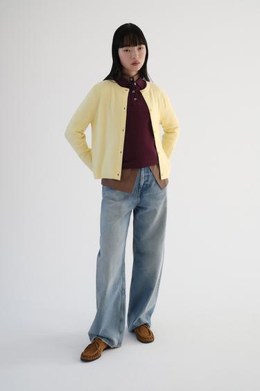 TRF WIDE-LEG HIGH-WAIST JEANS - Light blue by Zara