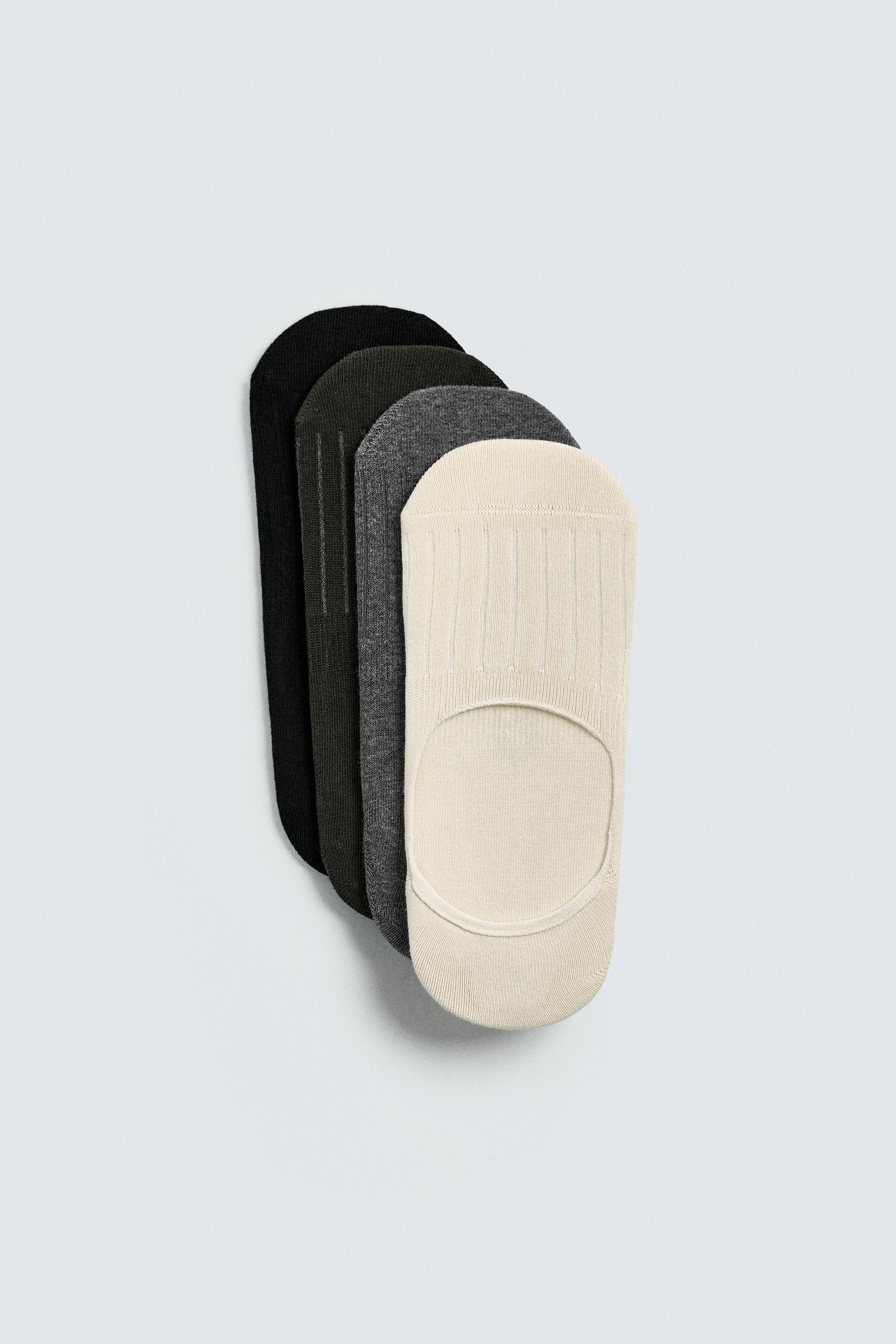 PACK OF 4 RIBBED INVISIBLE SOCKS