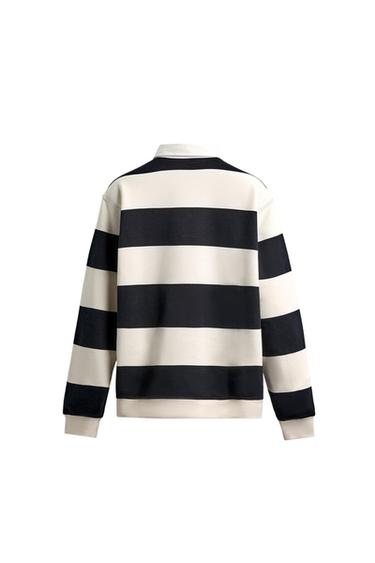 SUDADERA POLO CUELLO CONTRASTE - Crudo / Marino de Zara