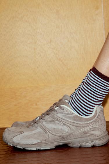 RUNNING STYLE TRAINERS - Taupe Grey by Zara - Image 1