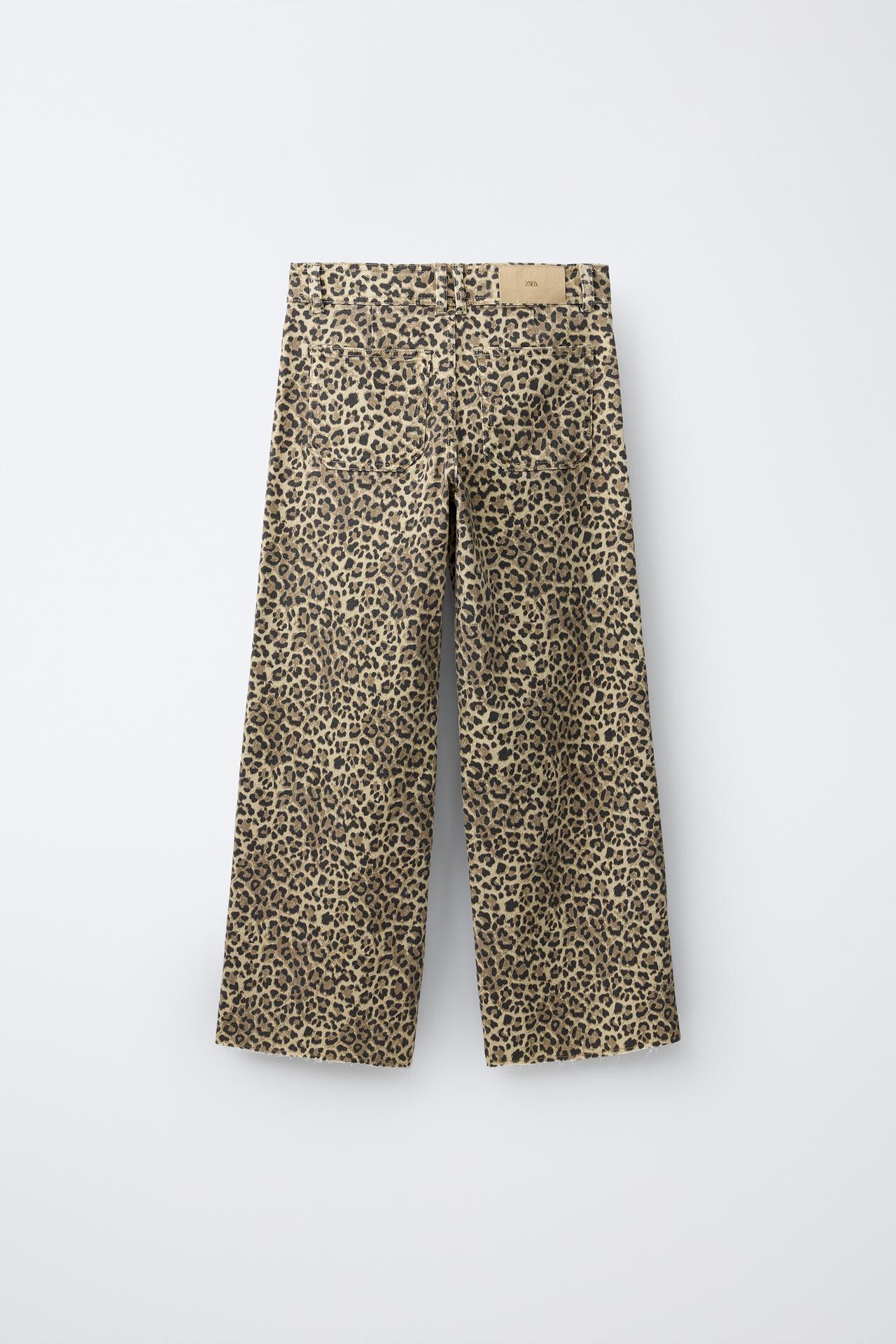 ANIMAL PRINT MARINE JEANS — Brown