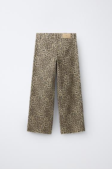 ANIMAL PRINT MARINE JEANS — Brown 2