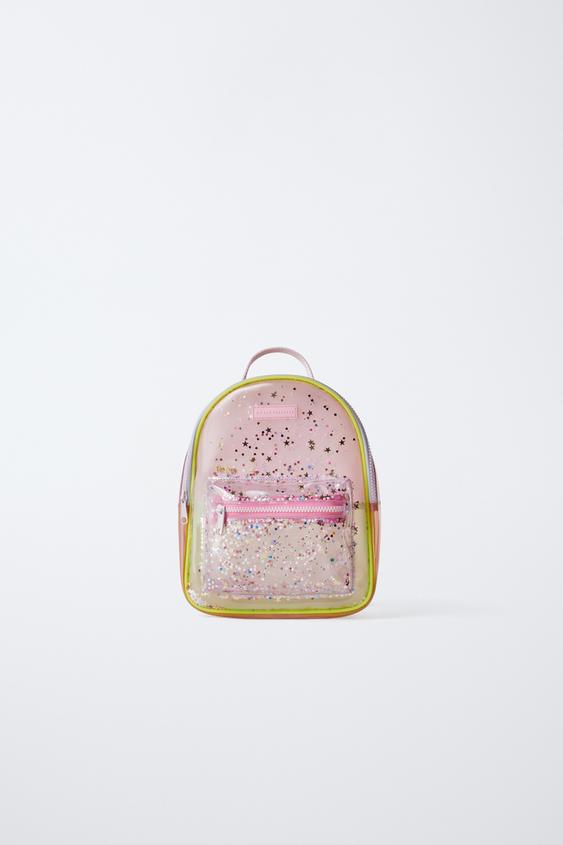 Backpack Sac à Dos Transparent Zara MINI SAC À DOS VINYLE CŒUR