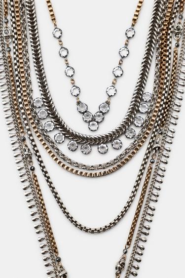 COLLIER BIMATIÈRE FANTAISIE BRILLANT - Or / Argent de Zara - Image 2