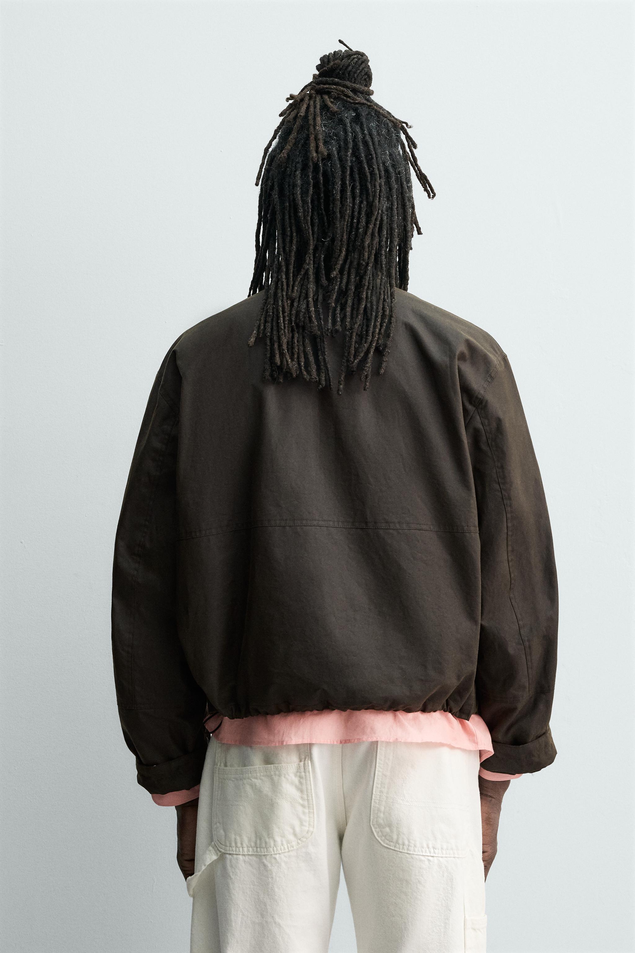 AARON LEVINE X ZARA ワックス加工クロップドジャケット - ブラウン