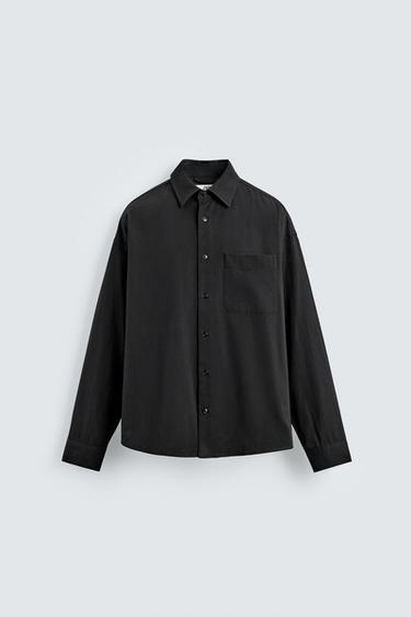 LIMITED EDITION FLOWING RELAXED FIT SHIRT - Black by Zara