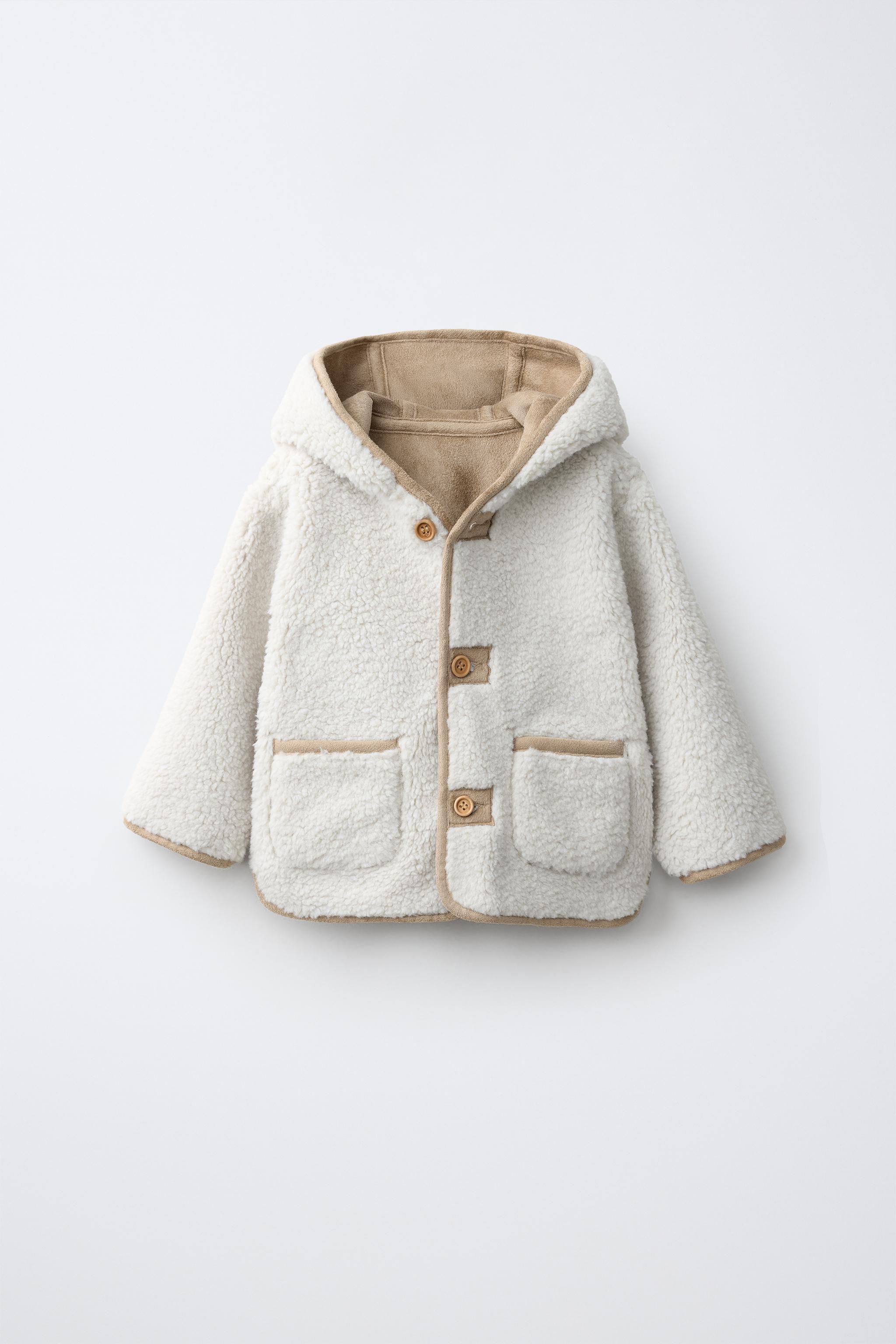 REVERSIBLE FAUX SHEARLING HOODIE JACKET