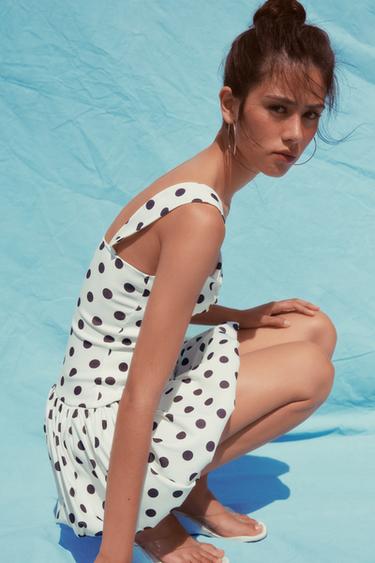 POLKA DOT BALLOON DRESS - White by Zara - Image 3