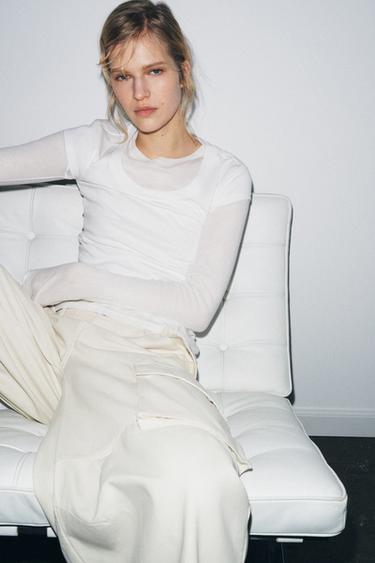 SHORT SLEEVE SHIRT - Oyster-white by Zara