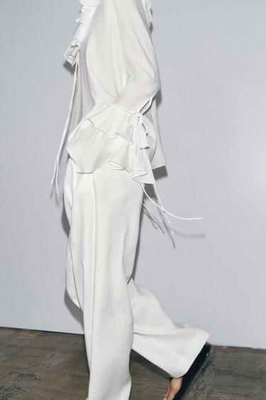 ZW COLLECTION SHIRT WITH RUFFLES - White by Zara - Image 2