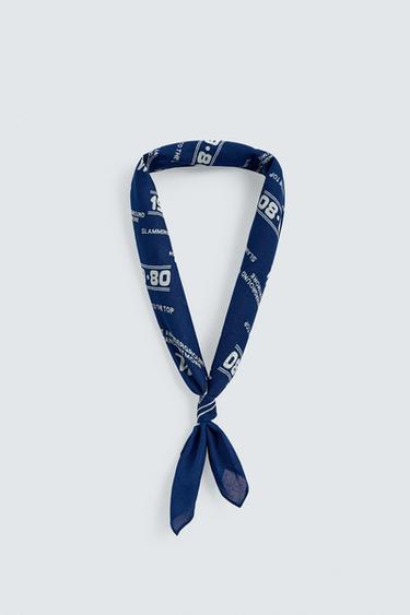 GEOMETRIC PRINT BANDANA - Navy blue by Zara - Image 1