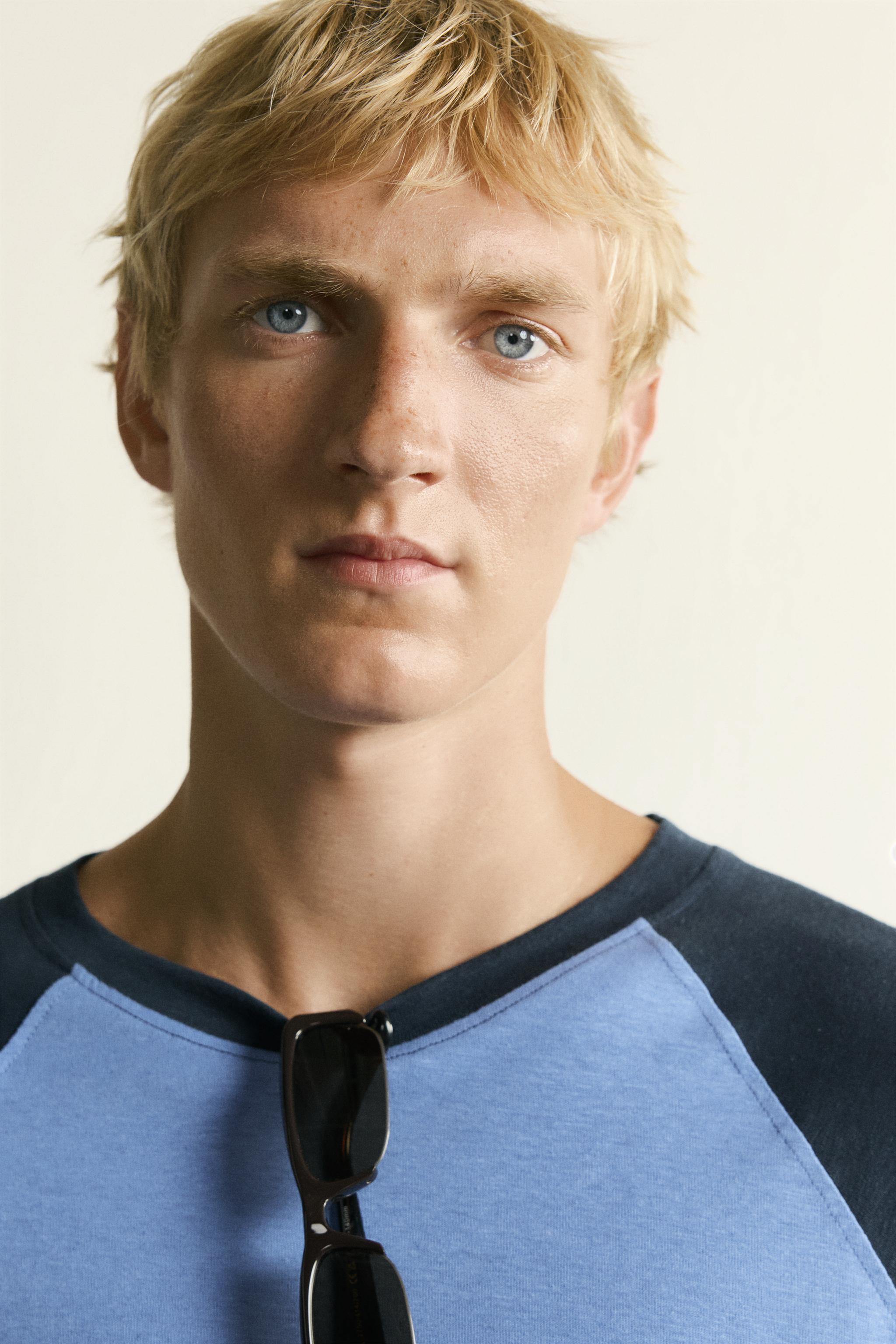 COTTON-LINEN LONG SLEEVE RAGLAN T-SHIRT