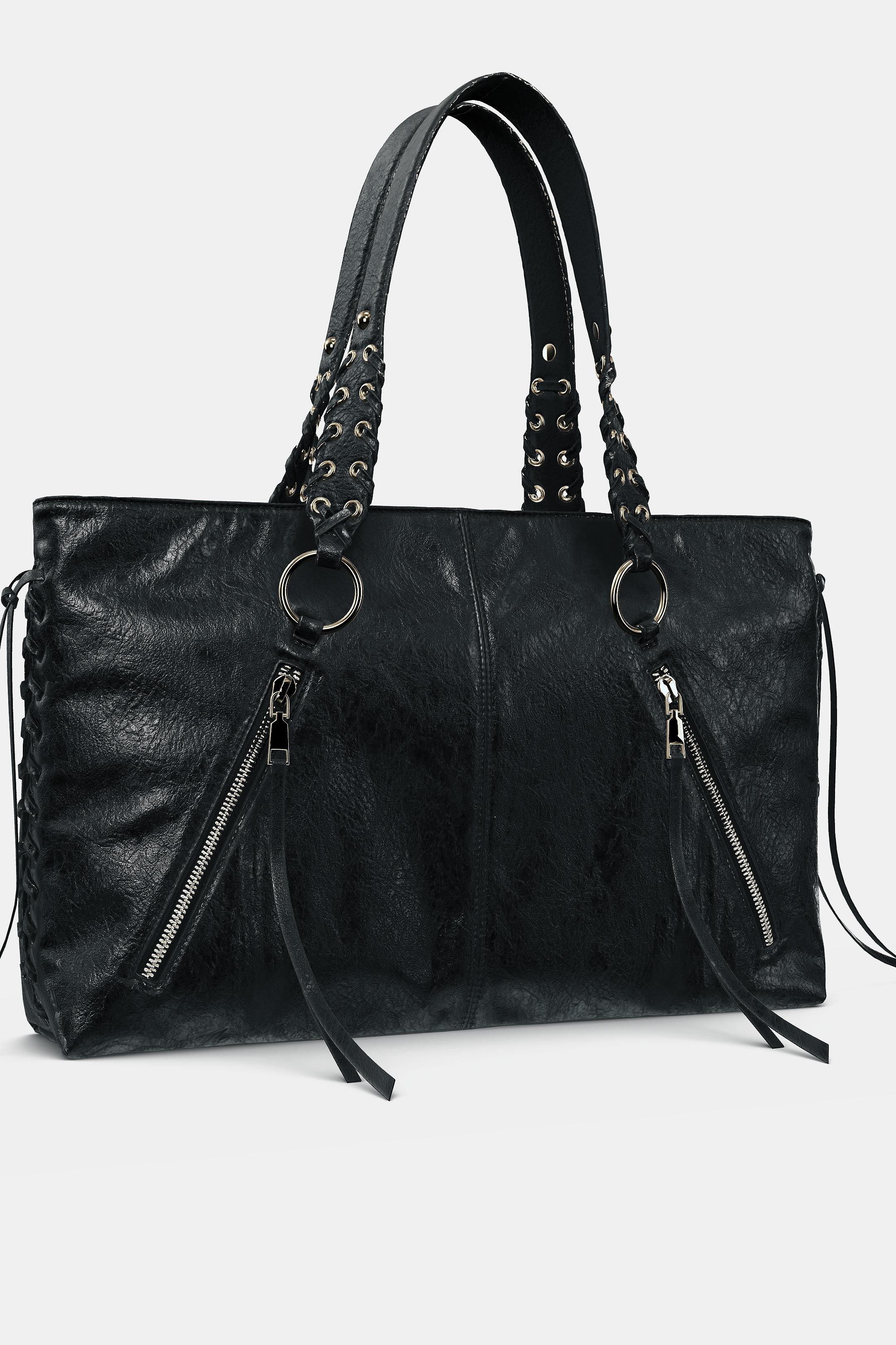FRINGED SHOPPER - Black by Zara