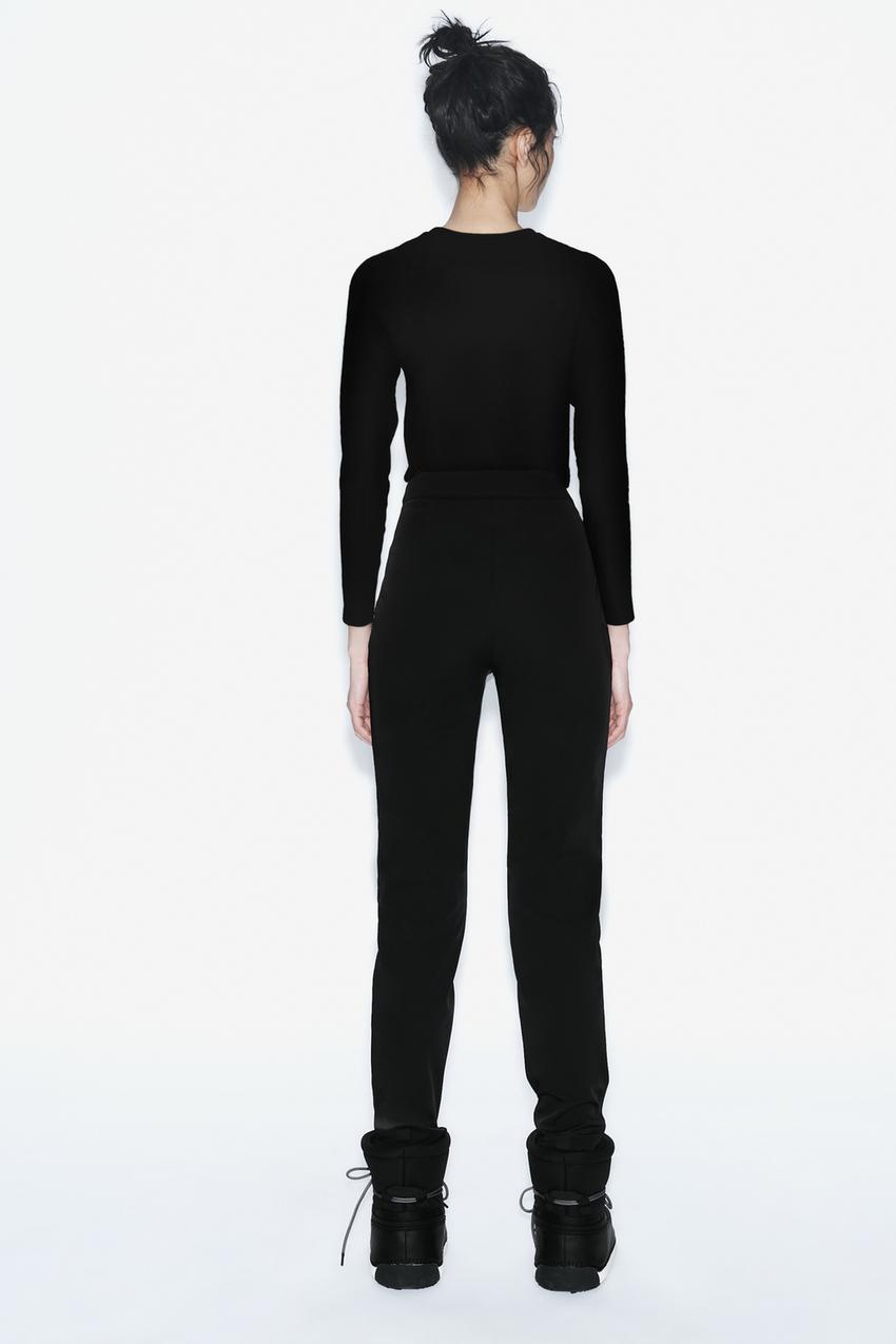 TROUSERS WITH CONTRAST SATIN WAIST - Black