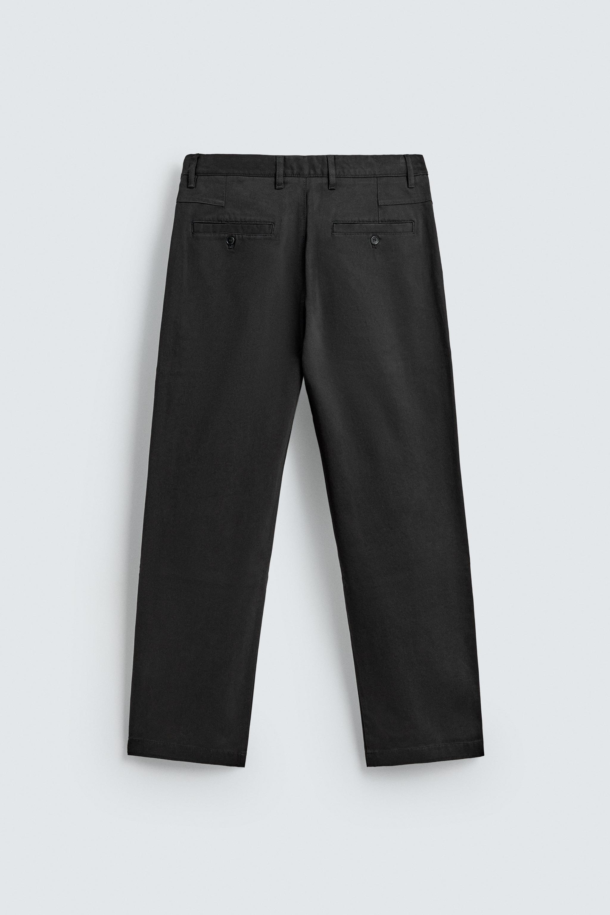 Zara - Regular Fit Chino Pants - Black - 31 (Us 31) - Man Zara - Regular Fit Chino Pants - Black - 31 (Us 31) - Man