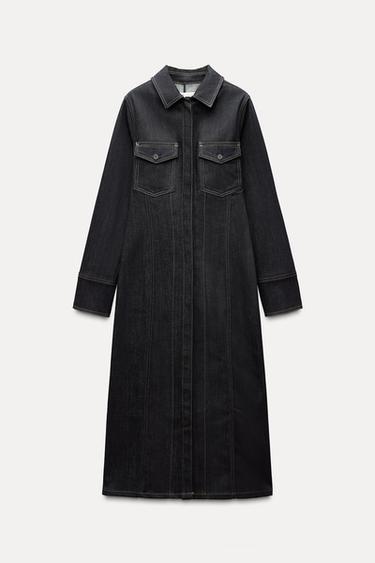 ZW COLLECTION LONG DENIM DRESS - Blue by Zara