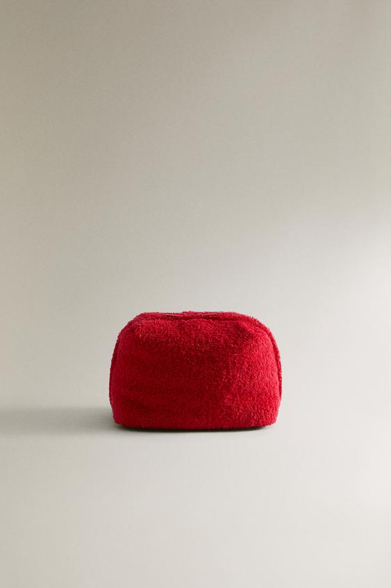 Zara MEDIUM TOWEL MAKEUP BAG - Red - Image 0