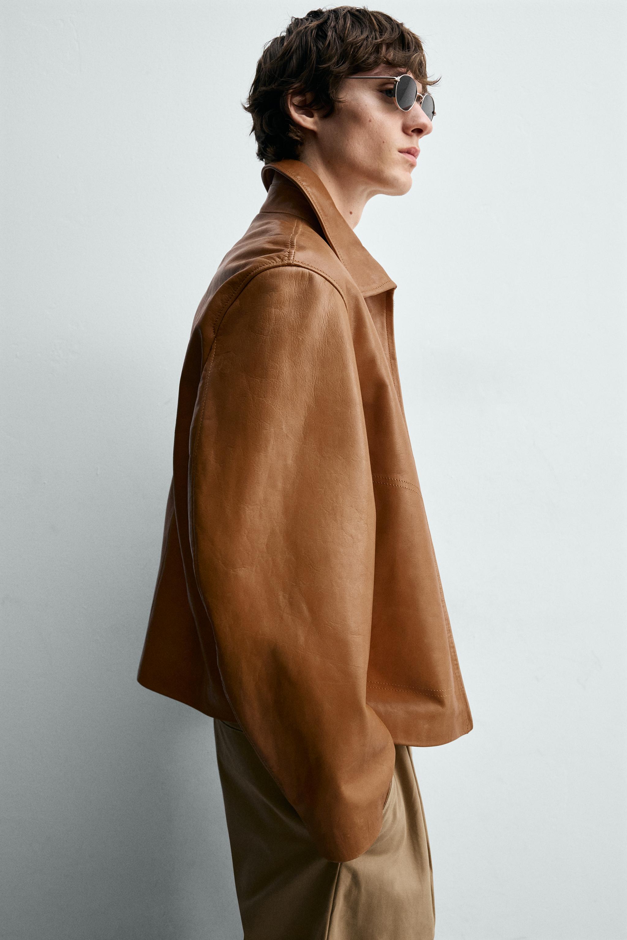 BLOUSON EN CUIR REGULAR FIT