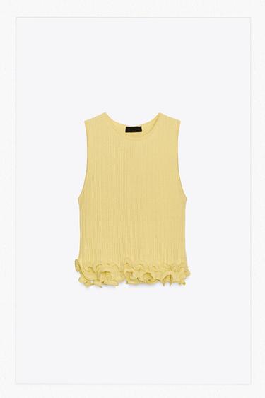 WAVY HEM KNIT TOP - Yellow by Zara