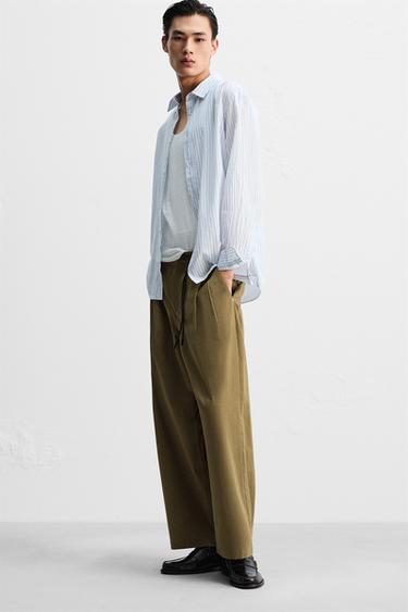 WIDE FIT CHINO TROUSERS - Khaki by Zara - Image 5