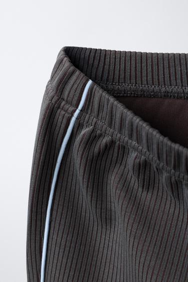 RIBBED FLARE TROUSERS WITH MODAL - Chocolate by Zara