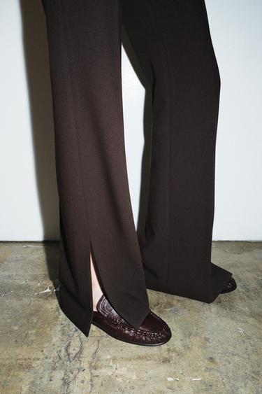 PANTALON FLARE OUVERTURES ZW COLLECTION - Marron de Zara - Image 3