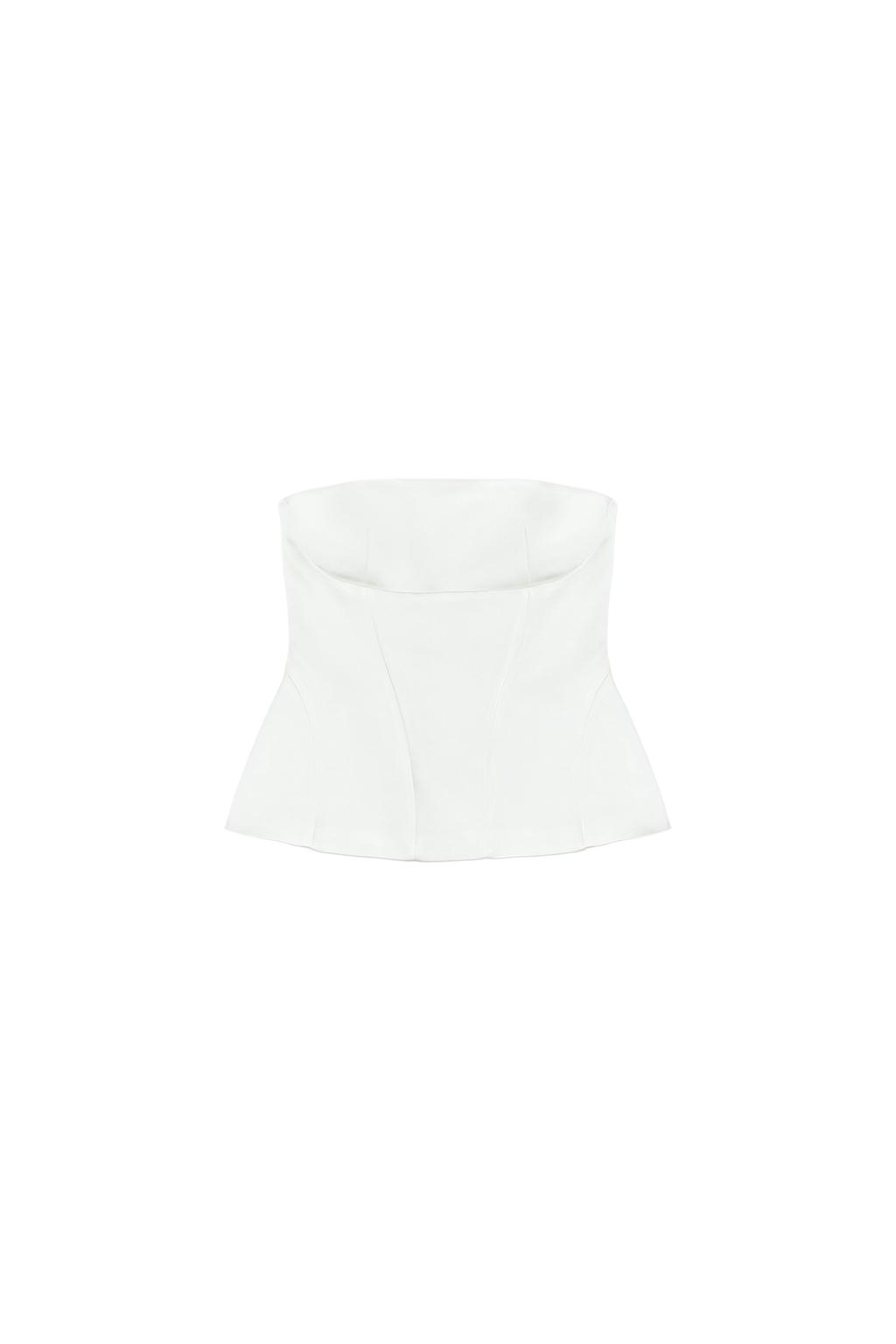 STRAPLESS PEPLUM TOP - image 3