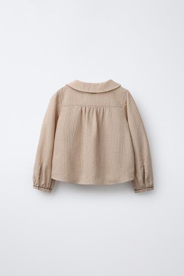 CHEMISE À COL CLAUDINE ET BRODERIES BENSIMON ® X ZARA - Caramel de Zara - Image 1