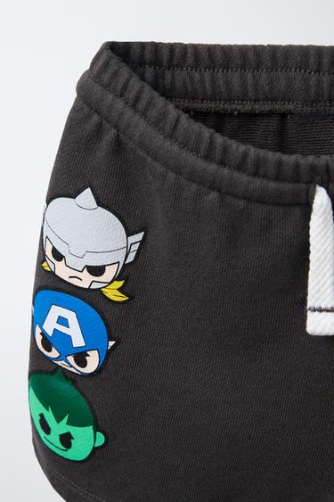 THE AVENGERS © MARVEL PRINT PLUSH BERMUDA SHORTS - Anthracite grey by Zara - Image 2