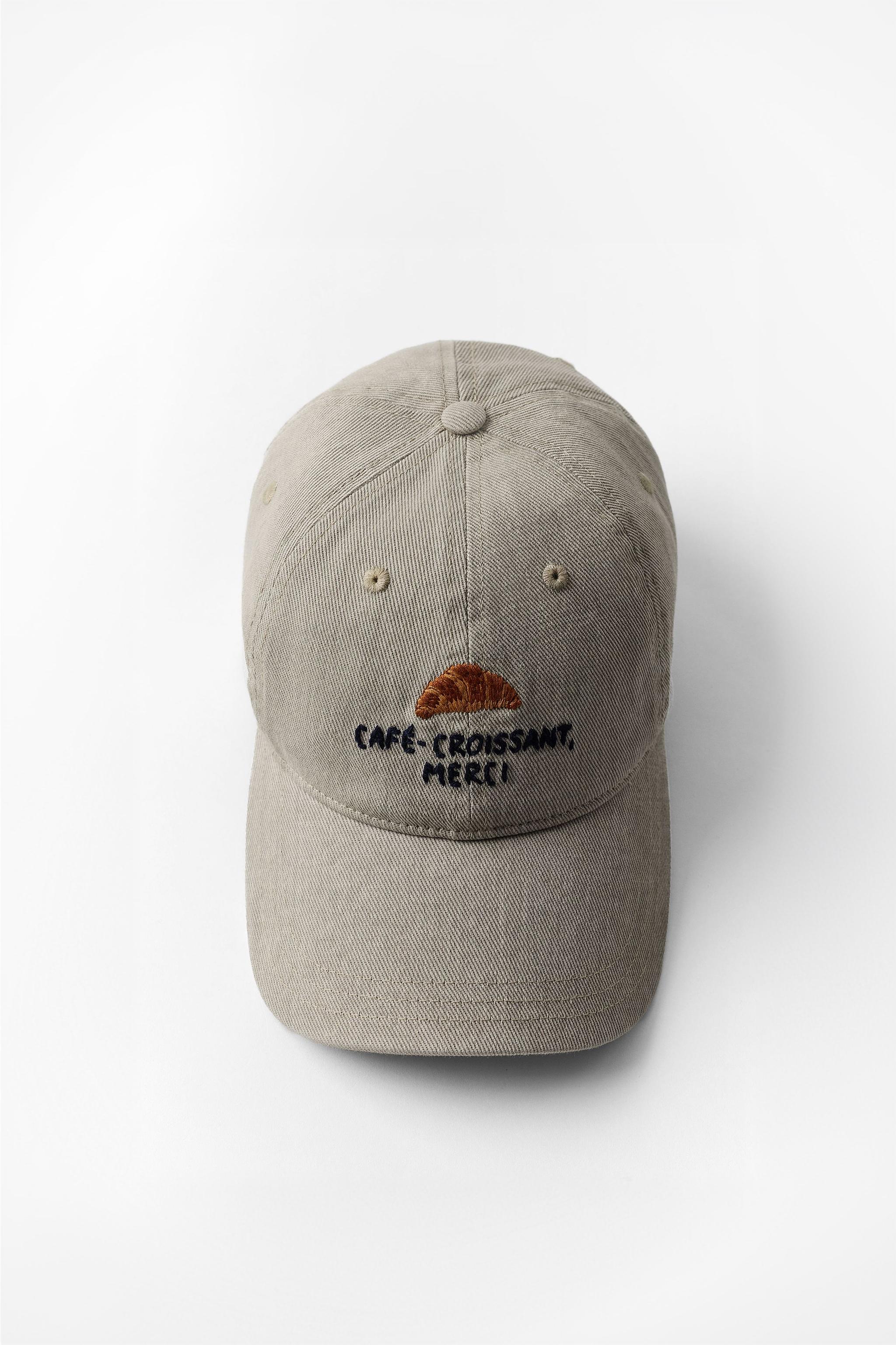 CROISSANT EMBROIDERY TWILL CAP — Ice