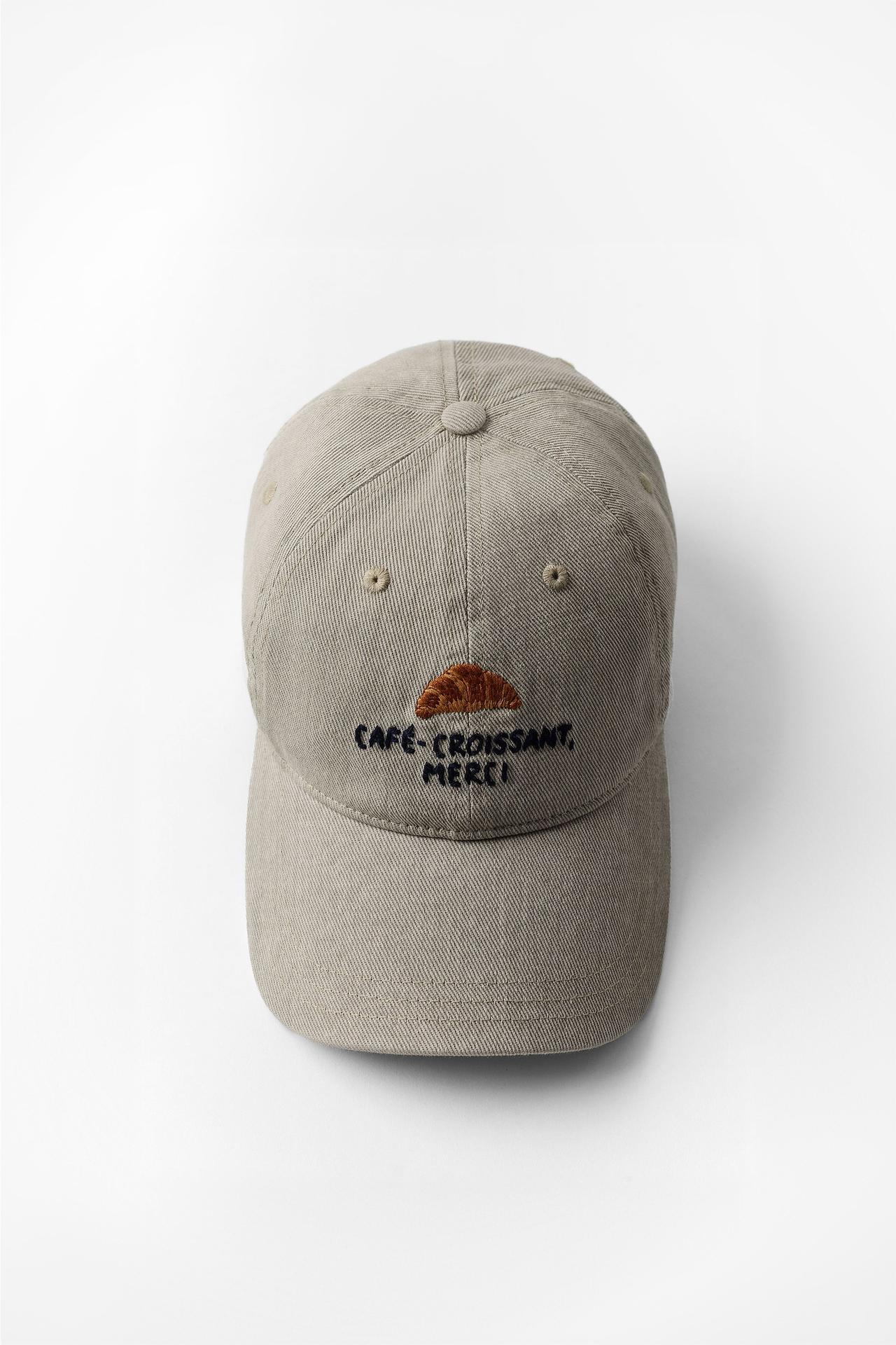 CROISSANT EMBROIDERY TWILL CAP — Ice