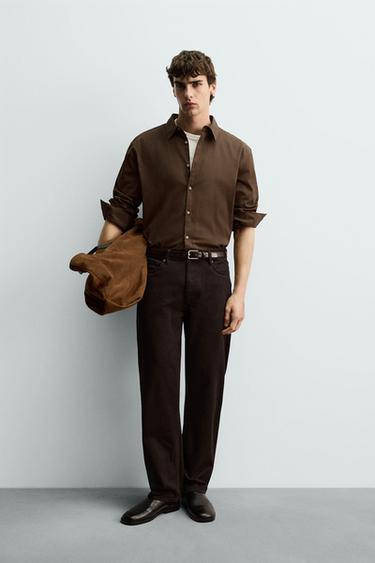 CAMISA RELAXED FIT - Marrón claro de Zara - Imagen 0