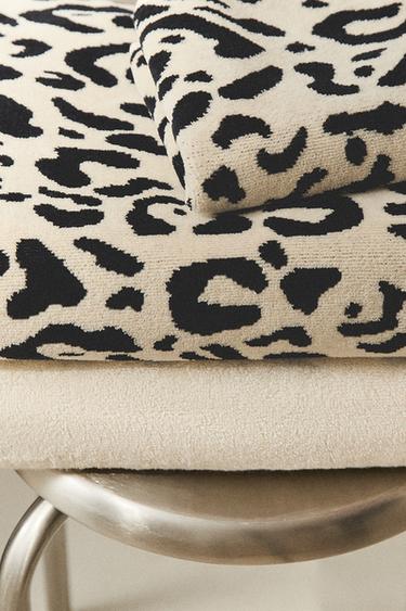 SERVIETTE DE BAIN VELOURS IMPRIMÉ ANIMAL - Sable / Noir de Zara - Image 5