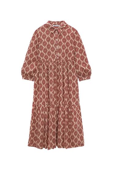 PRINTED MIDI DRESS
