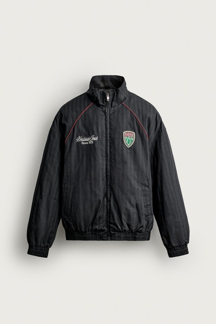 STRIPED PATCHES PADDED JACKET